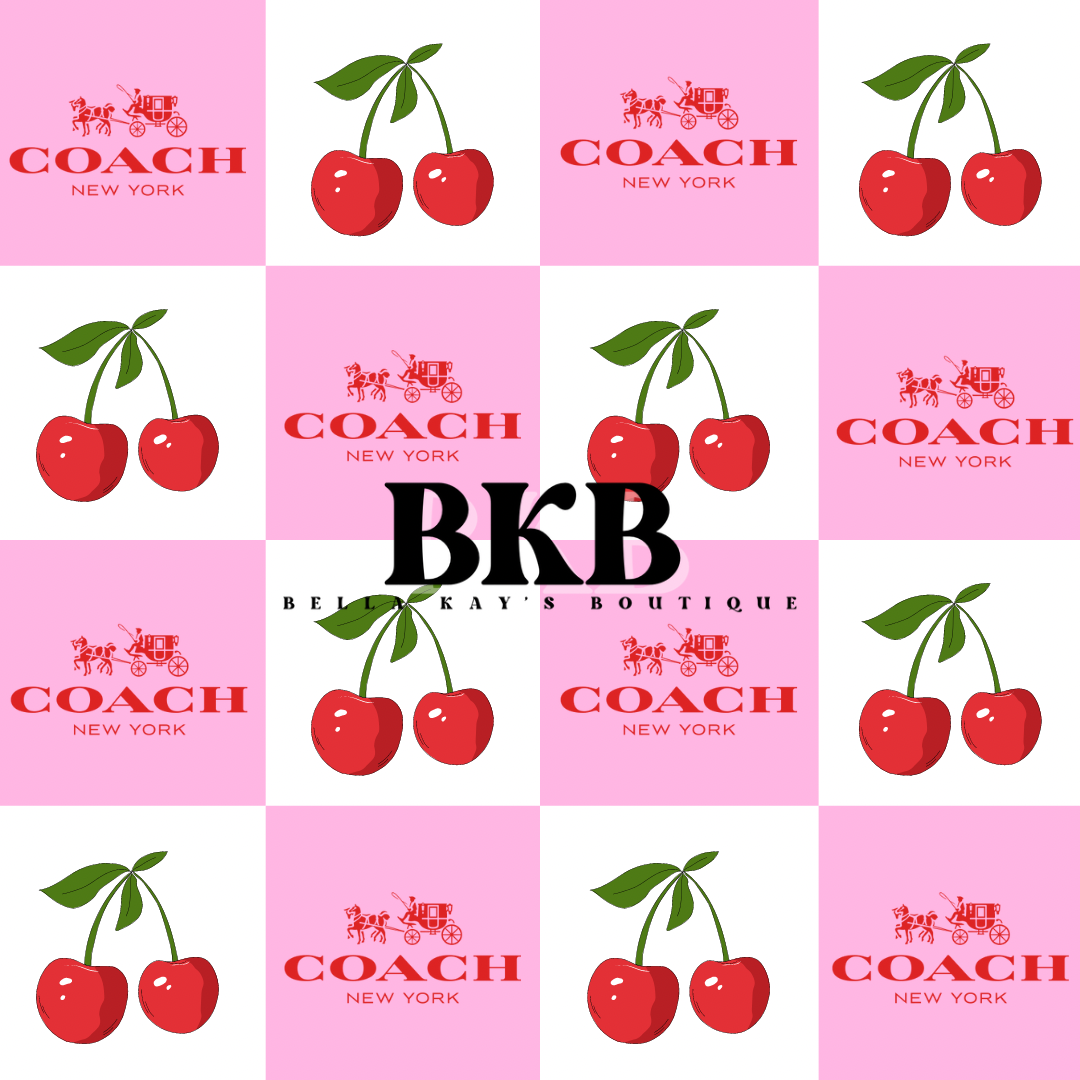 Pink & white checkered cherriescoach