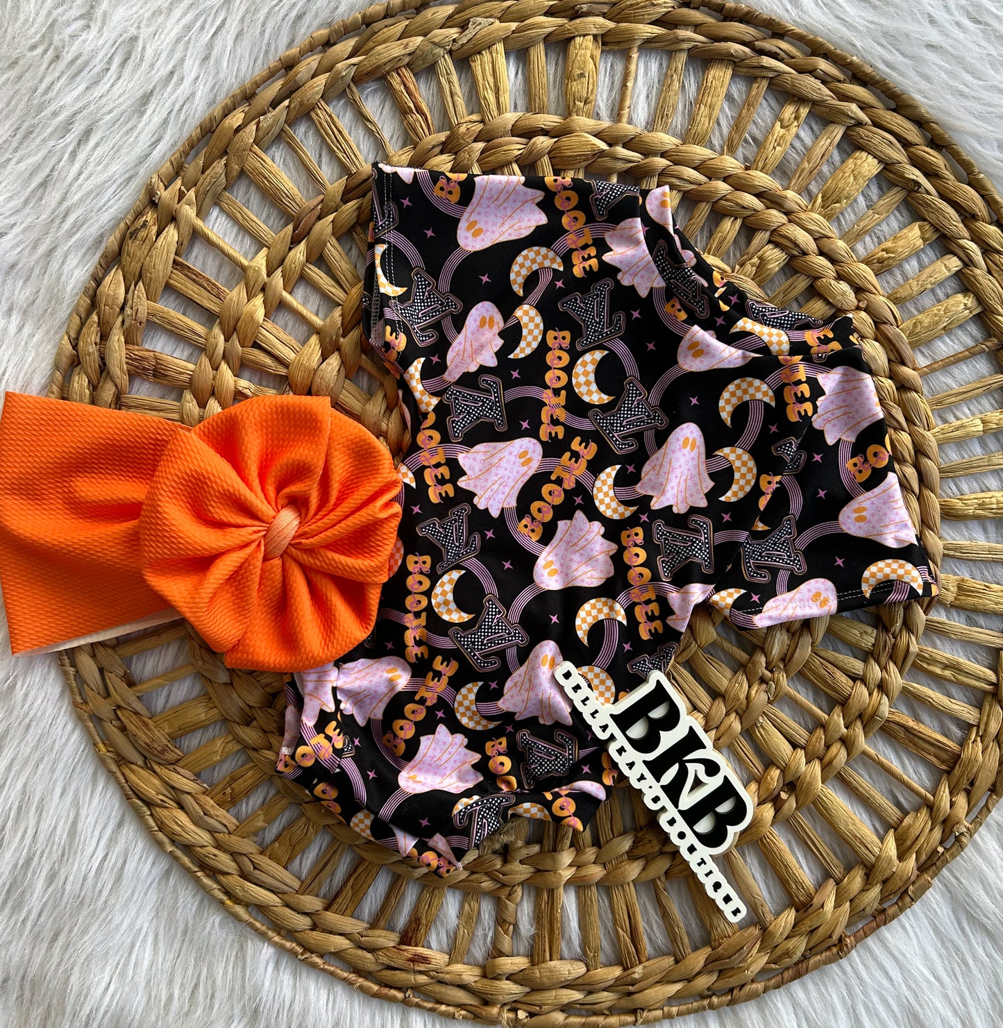 Boujeelv orange & pink tee romper