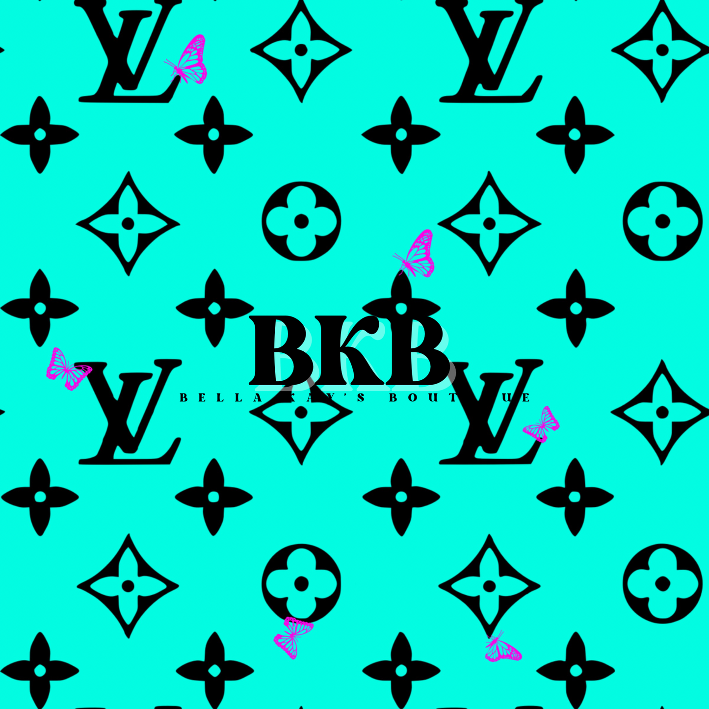 Teal & black w purple butterflylv