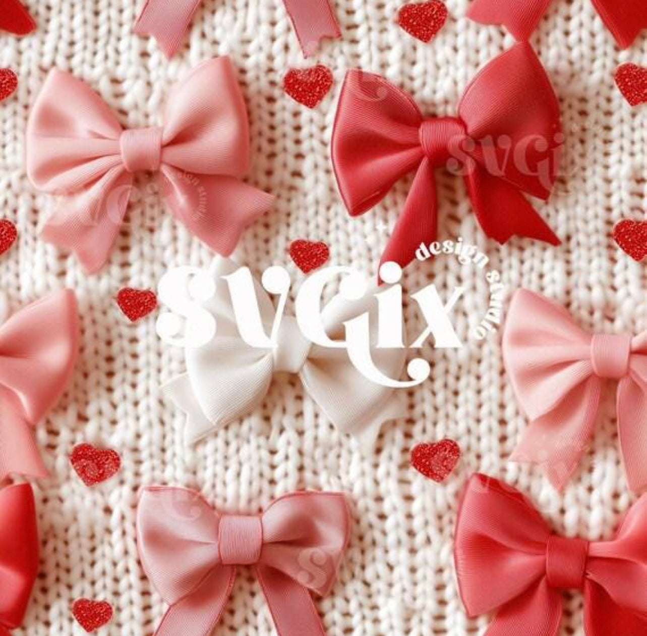 Embroidery 3d hearts