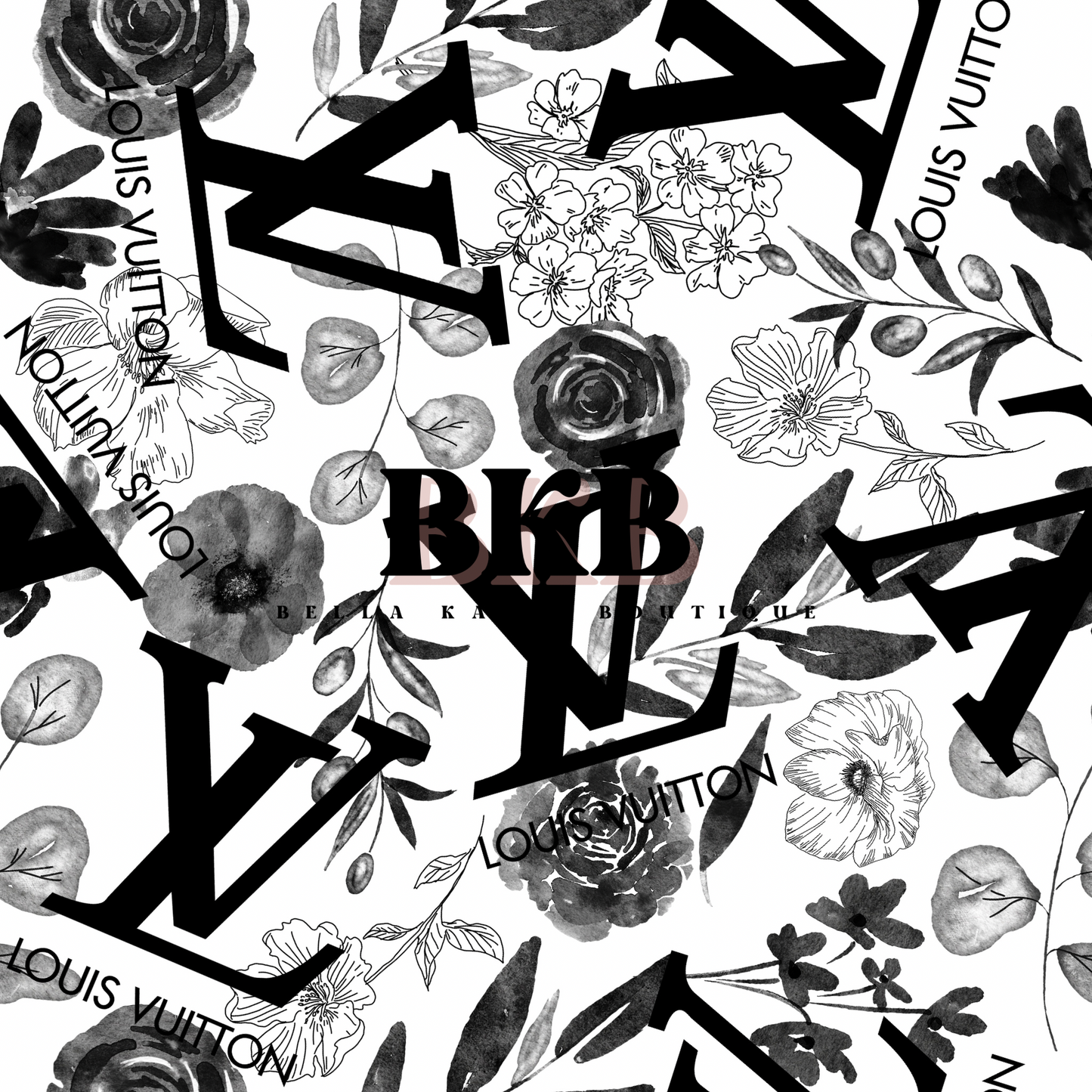 White w black florallv