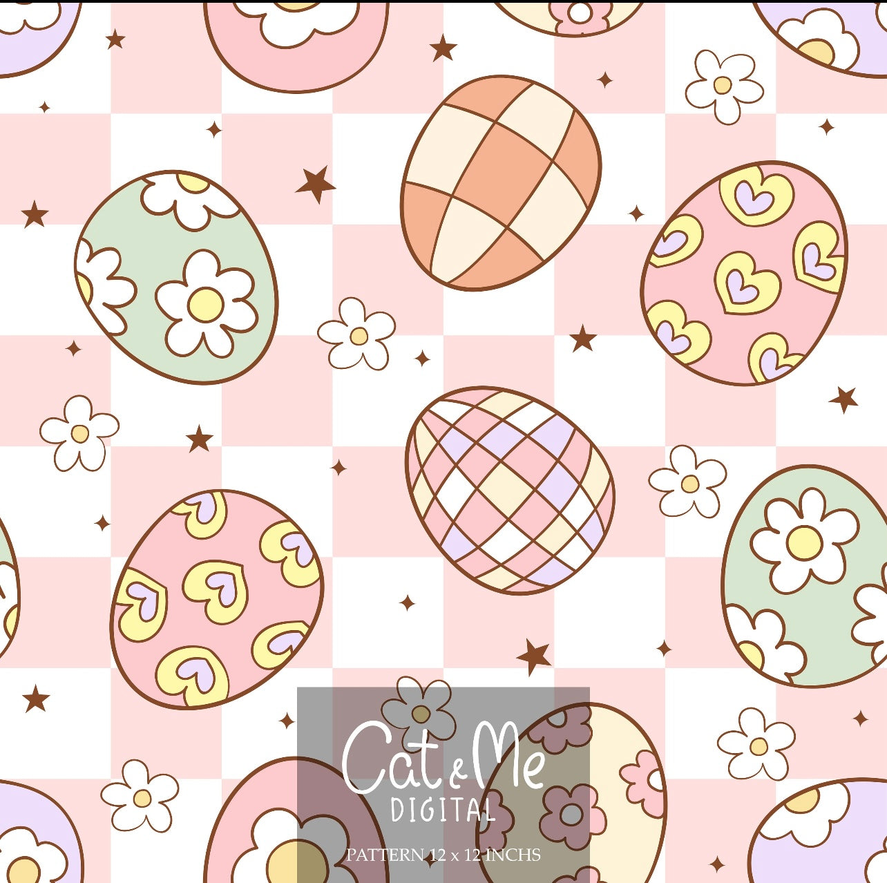 Checkered groovy eggs