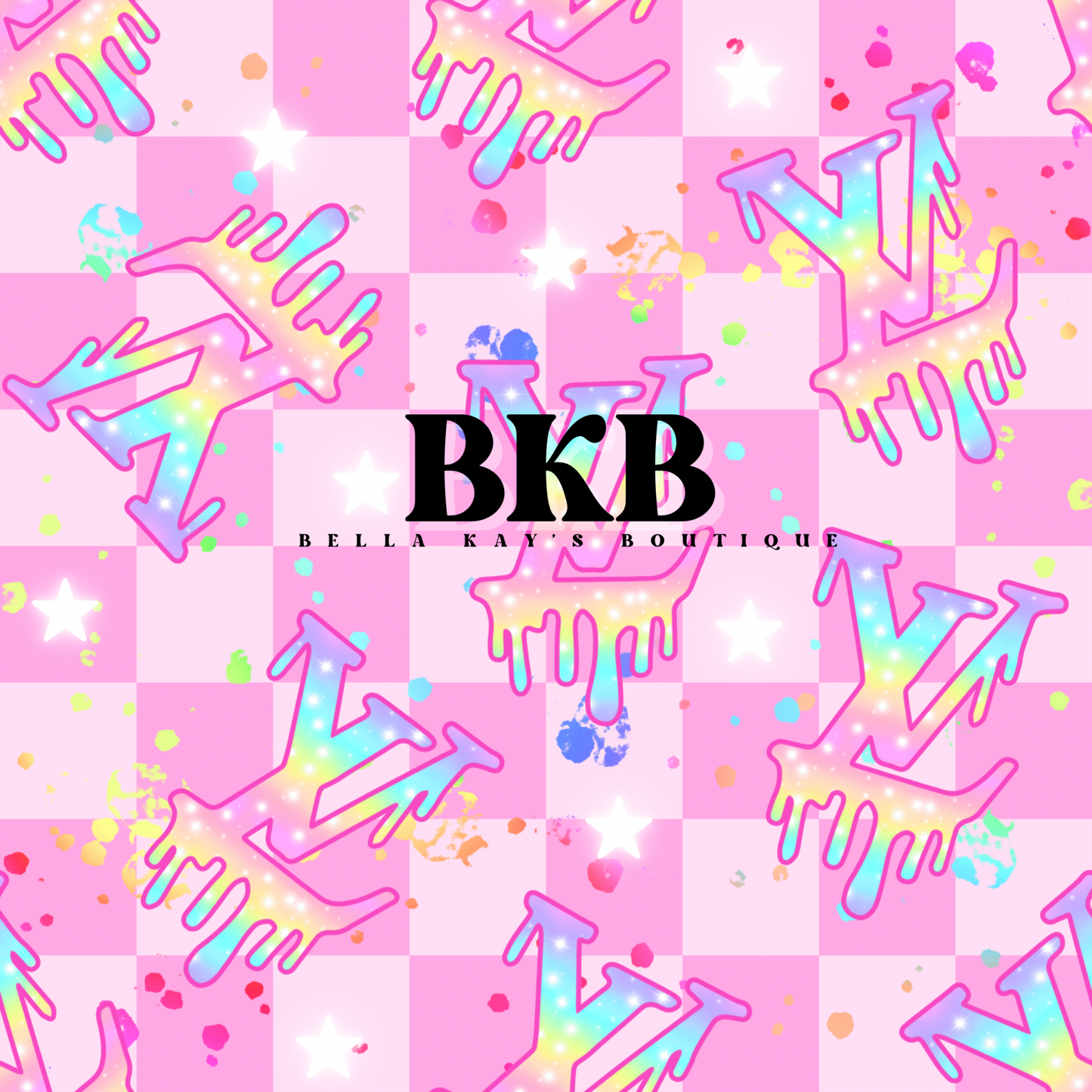 Pink checkered Drip ombrélv