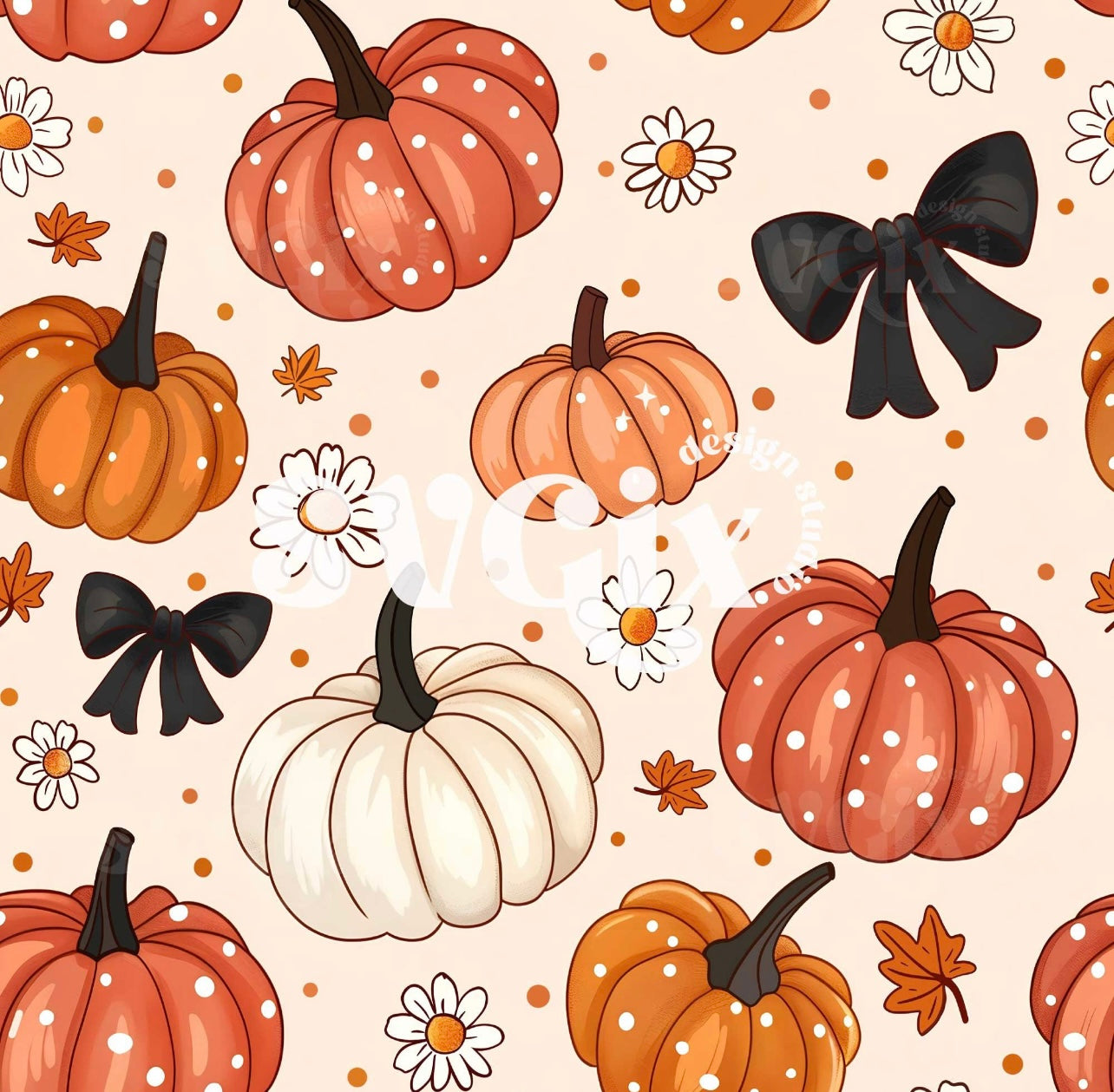 Pumpkin with black bows