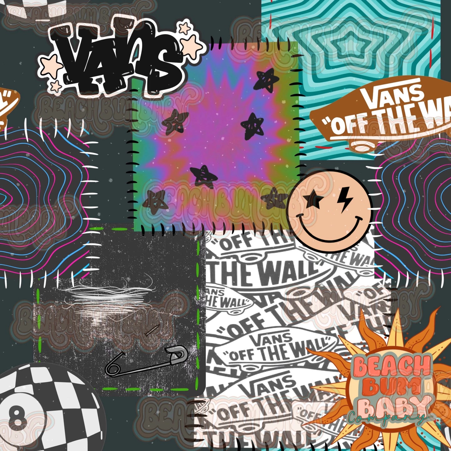 Neonvans & black patchwork