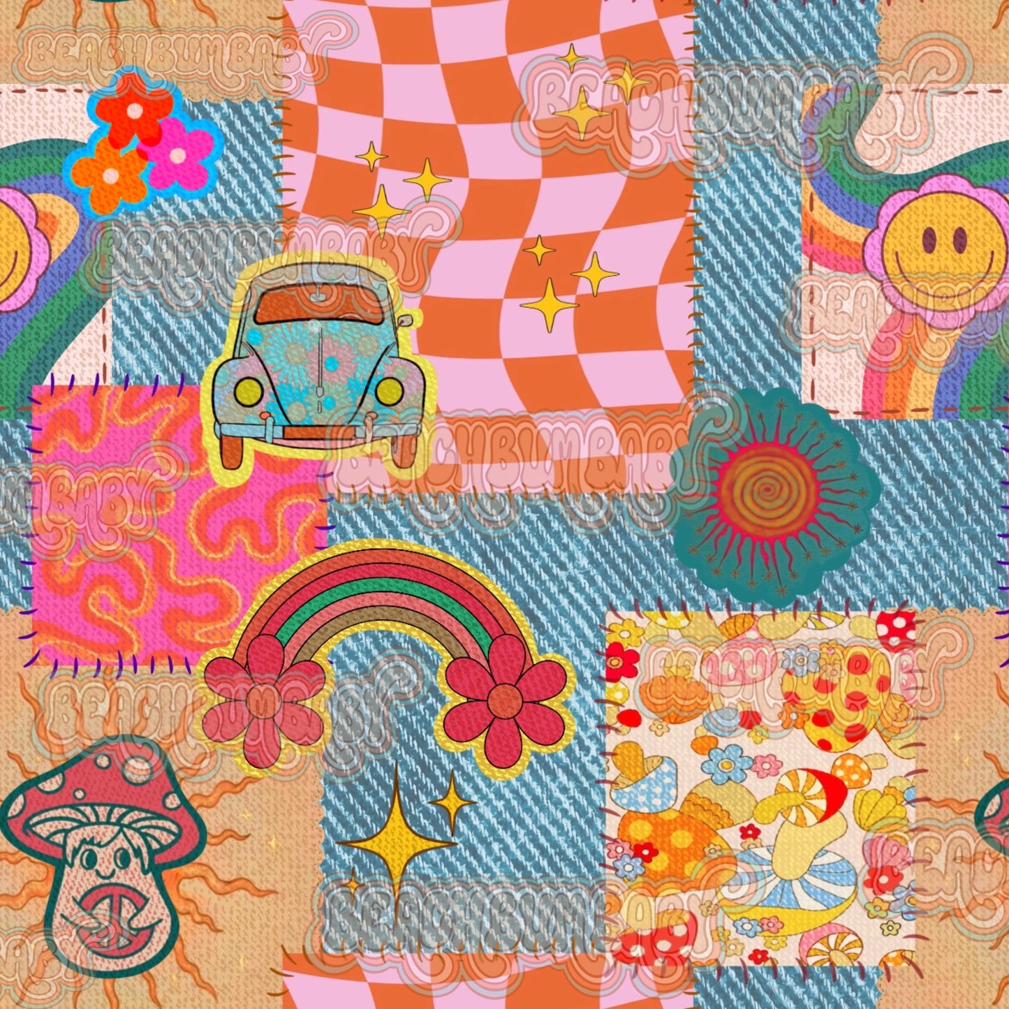 Beatle car patchwork