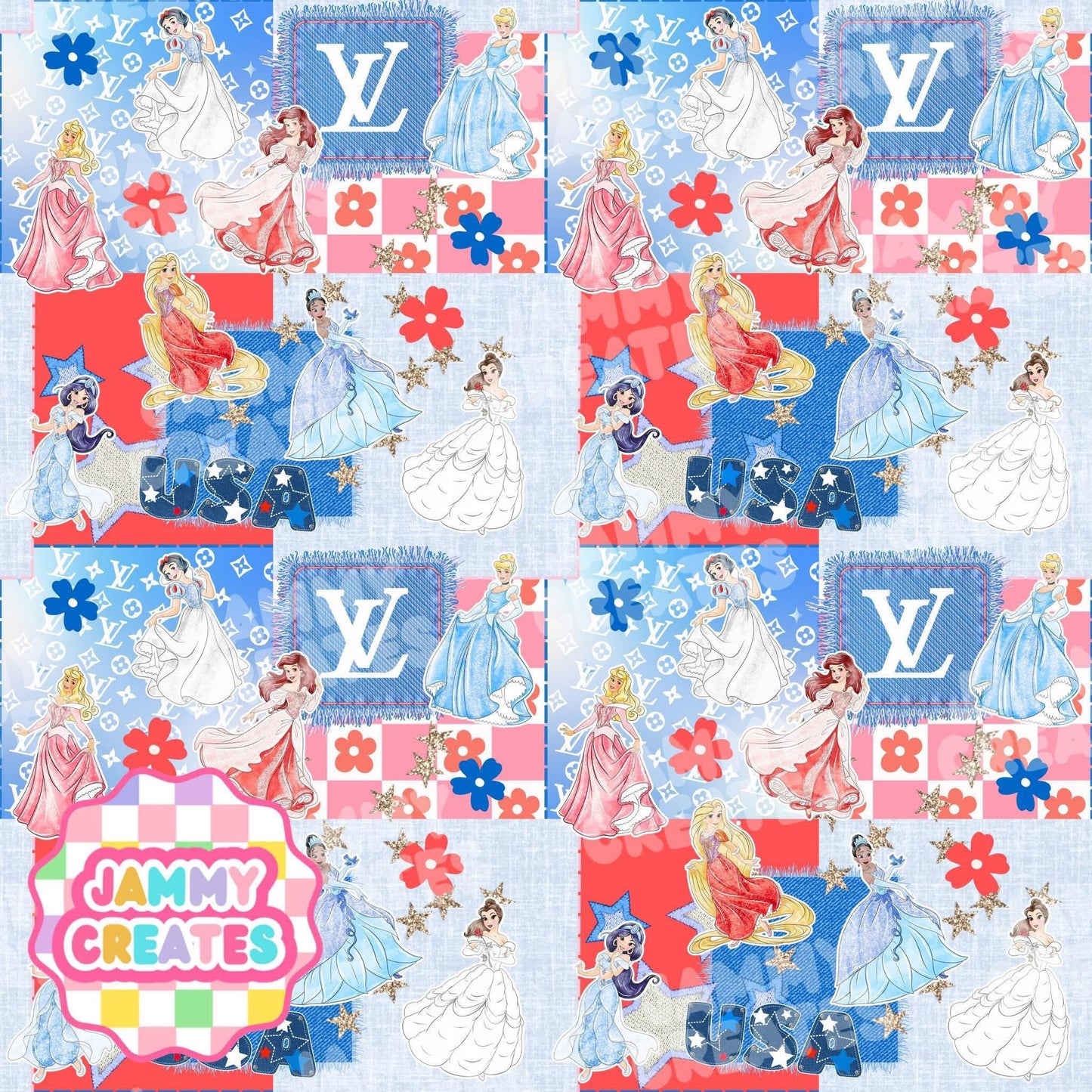 Fourth of July boujee princess patchwork