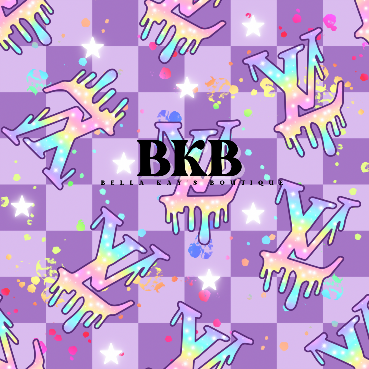 Purple checkered Drip ombrélv