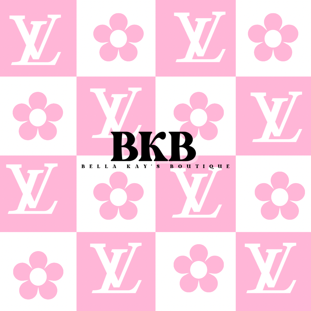 Pink n white flower checkeredlv