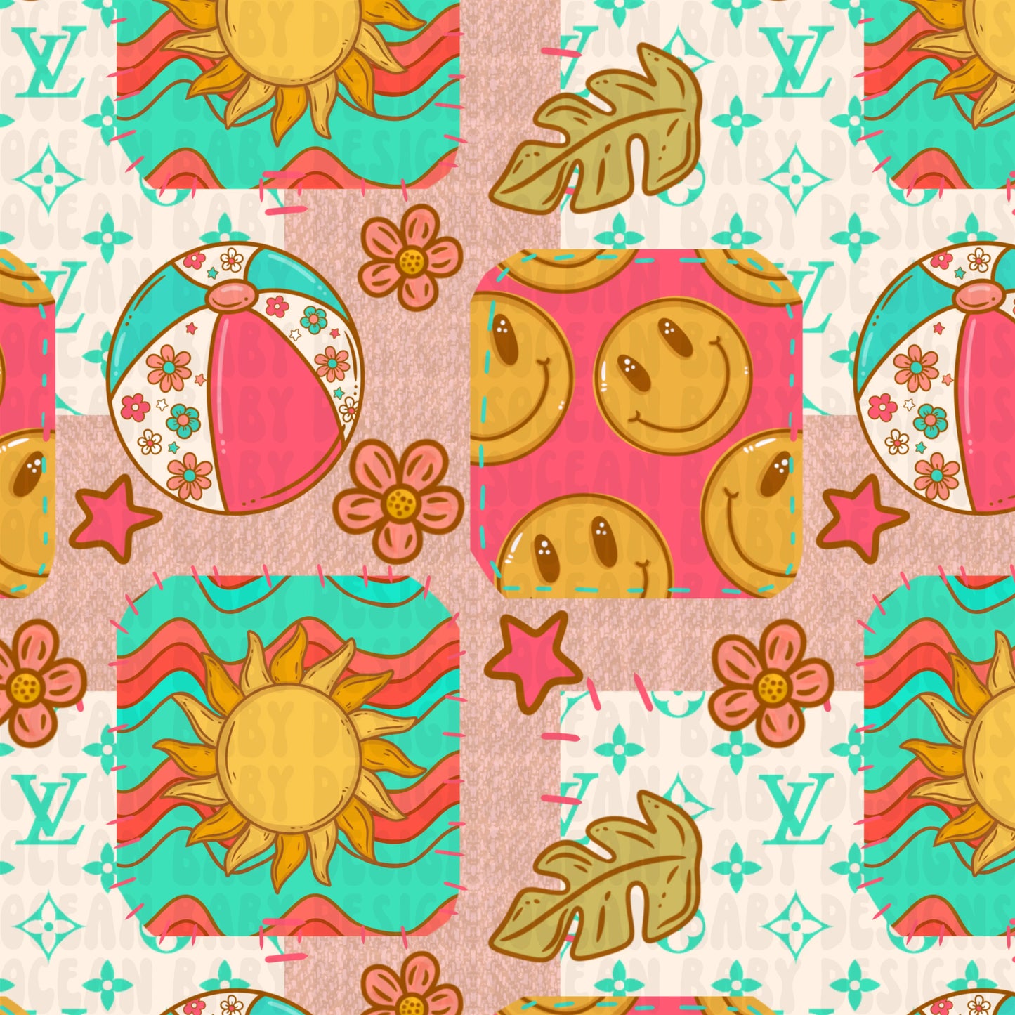 Boujee Summer patch work w teallv