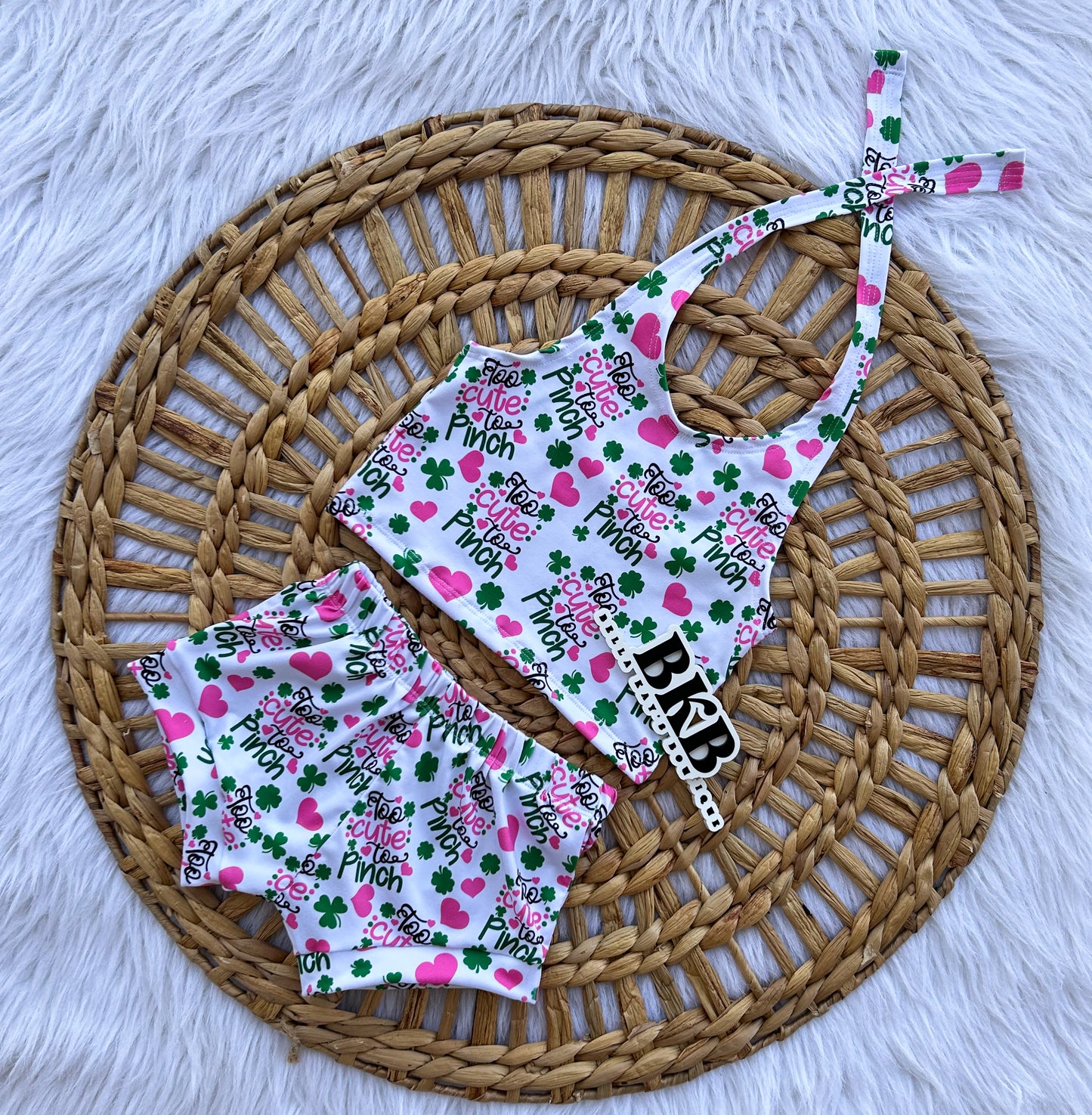 Too cute to pinch halter top & Shortie set