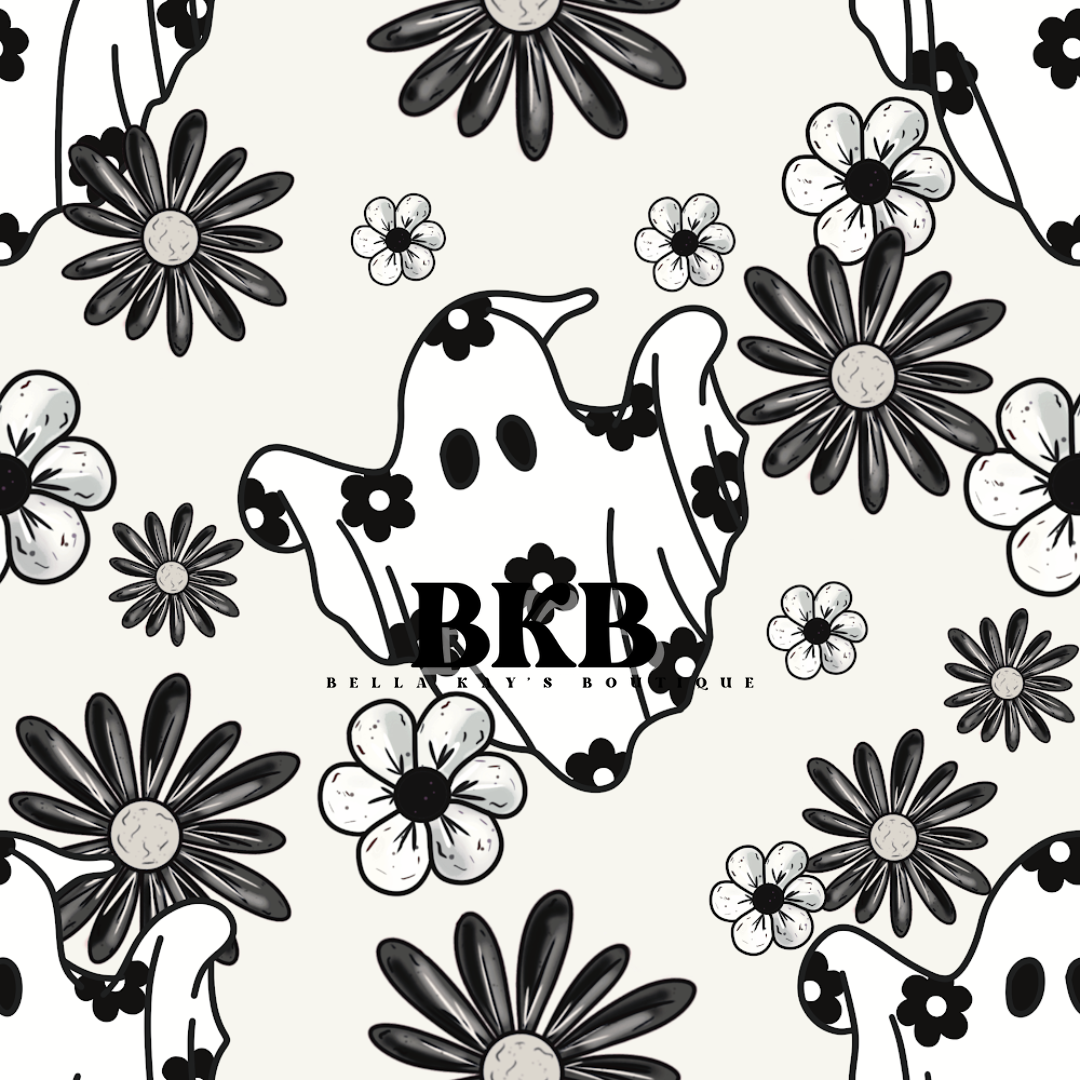 White and black floral scream