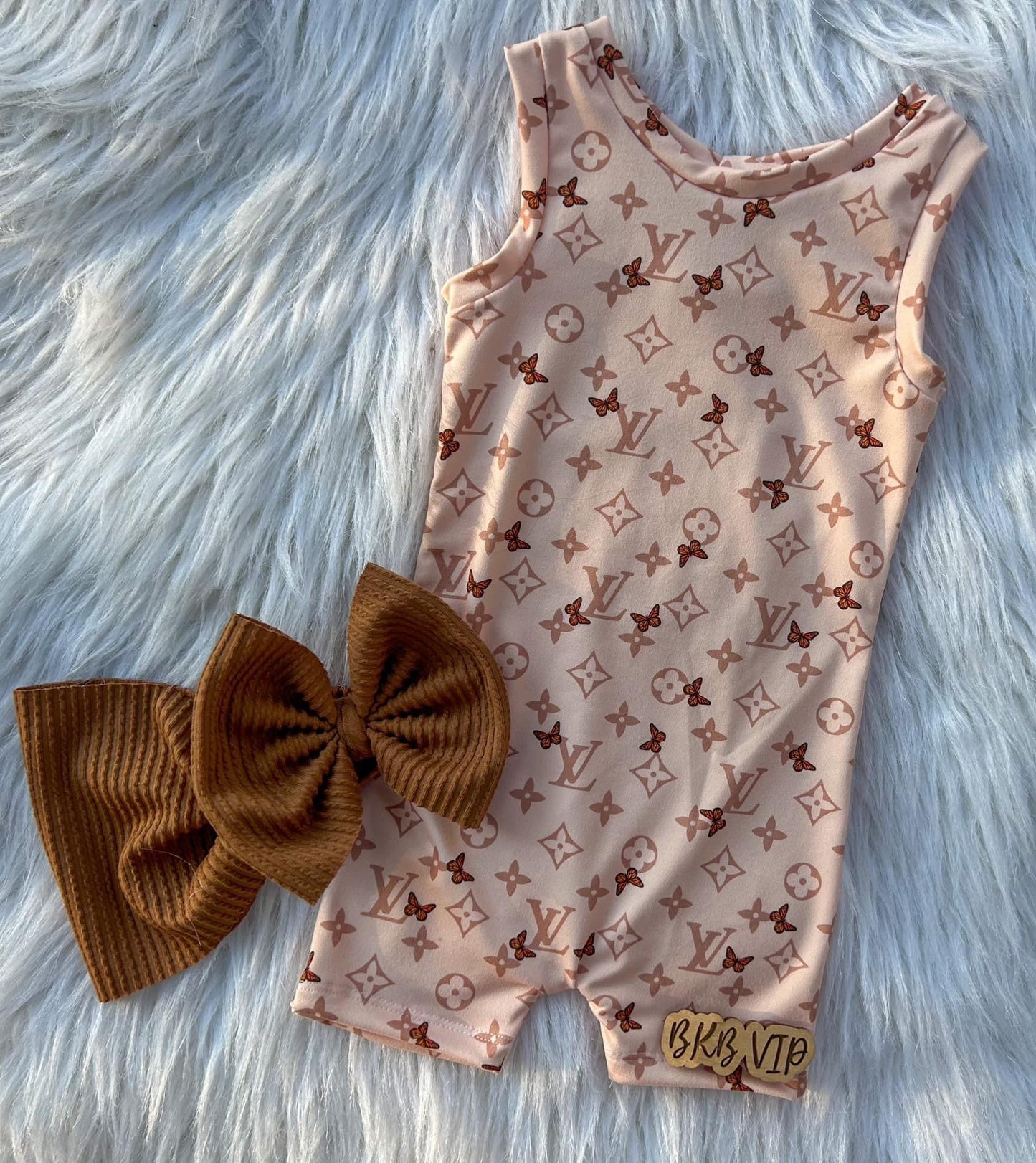 Tan butterflylv Ollie romper
