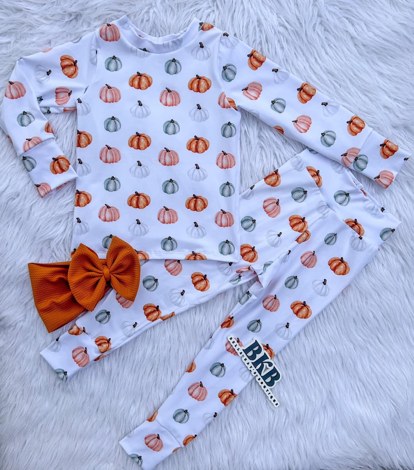 Pumpkin long sleeve and pant lounge set