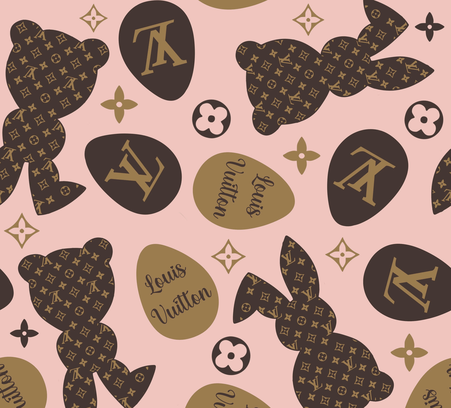 Pink bougie bunny and eggs