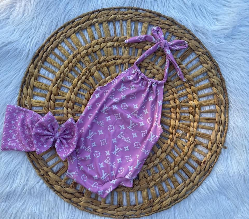 Lavender barbielv Halter Romper