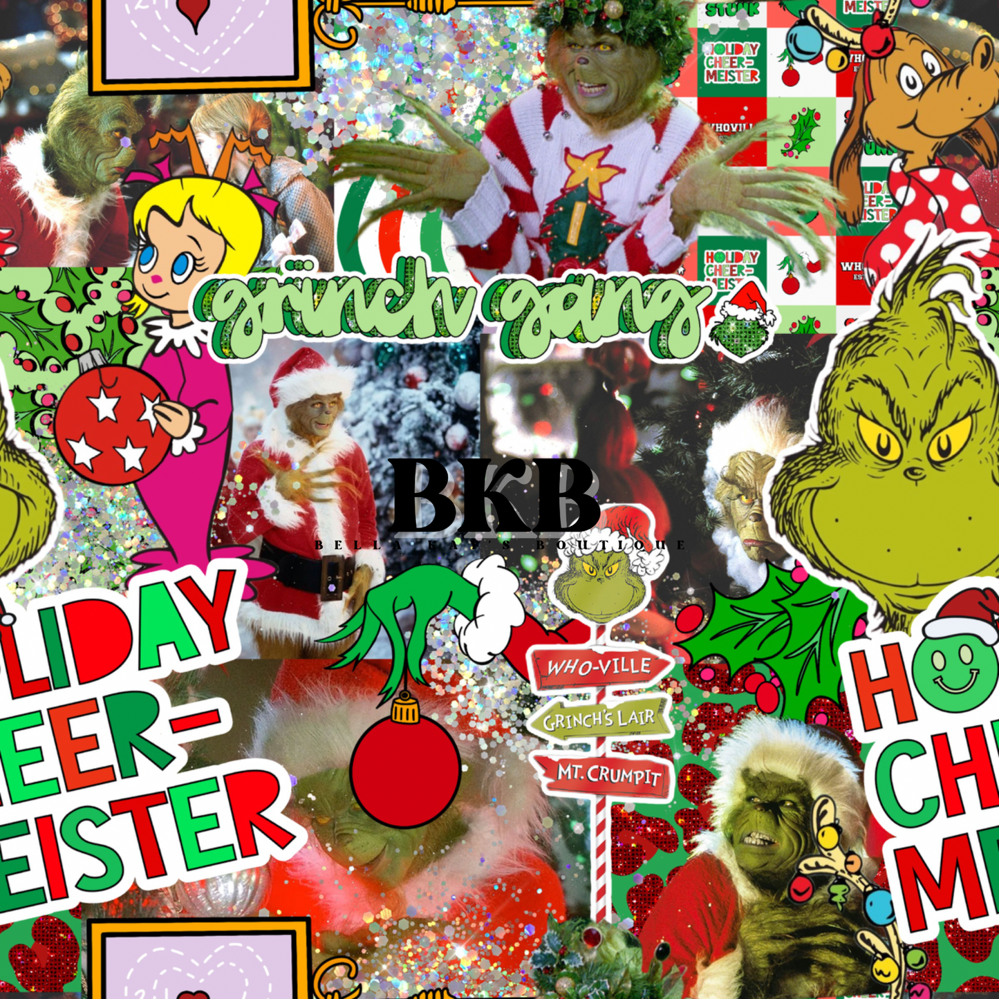 Grinchmash up Long sleeved romper