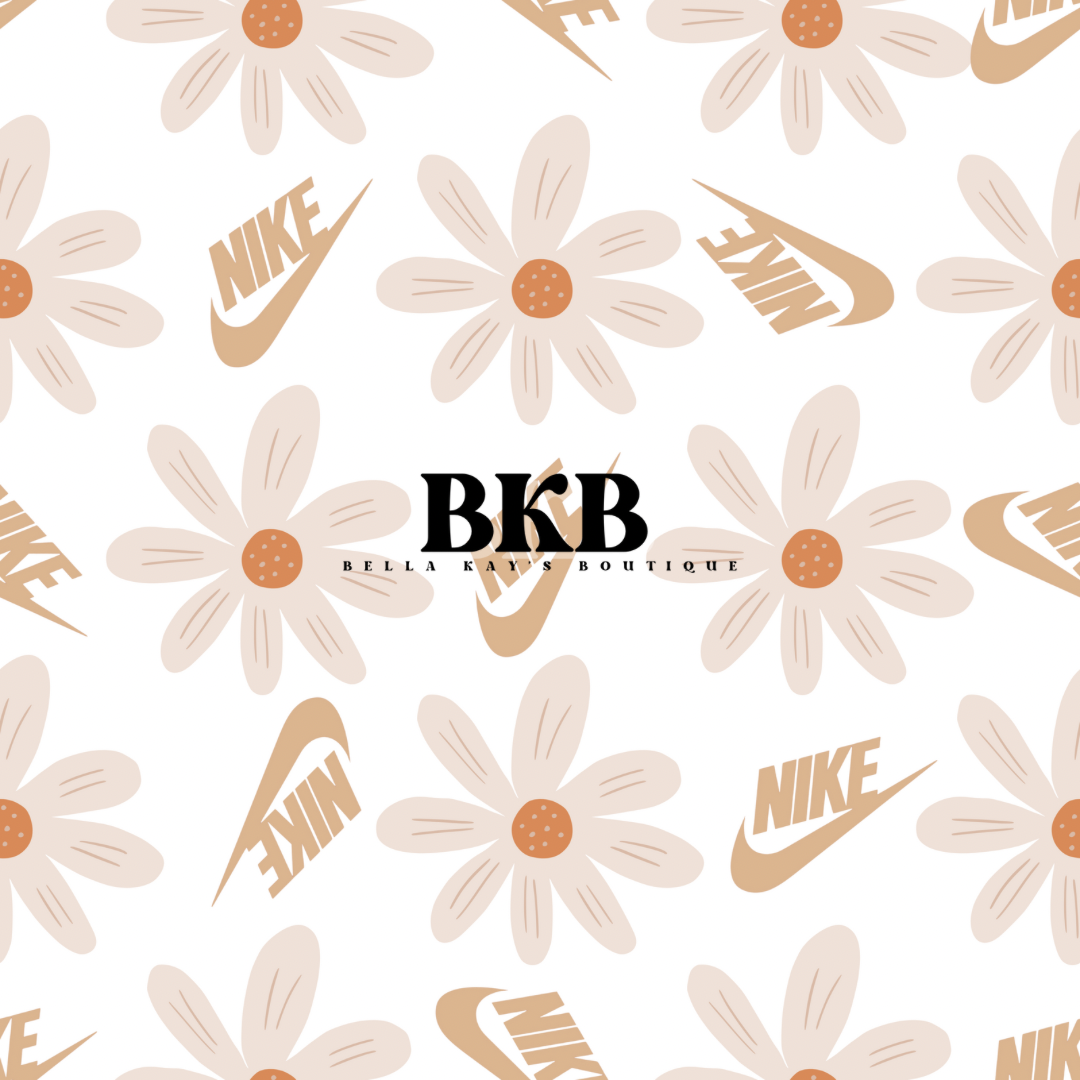 Tan floral swoosh lounge set