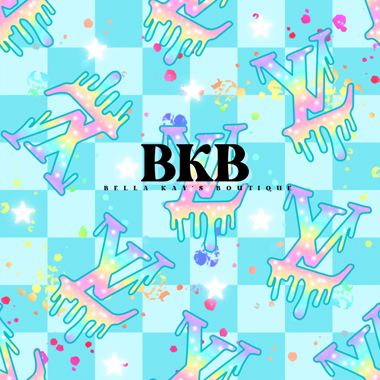 Blue checkered Drip ombrélv