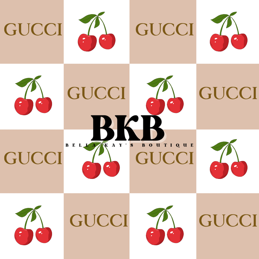 Tan & white checkered guccicherries