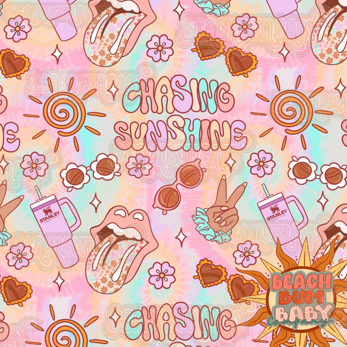 Pastel tye die chasing for sunshine