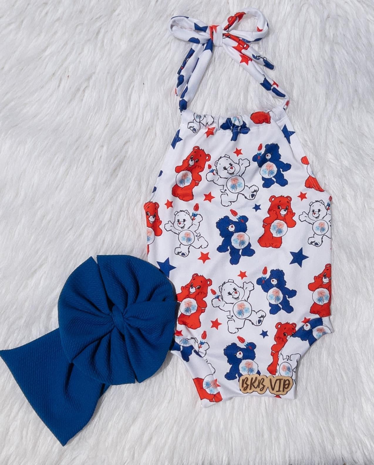 FOJ carebear Halter Romper