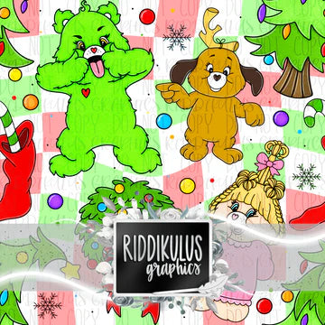 Green & red checked bear Christmas