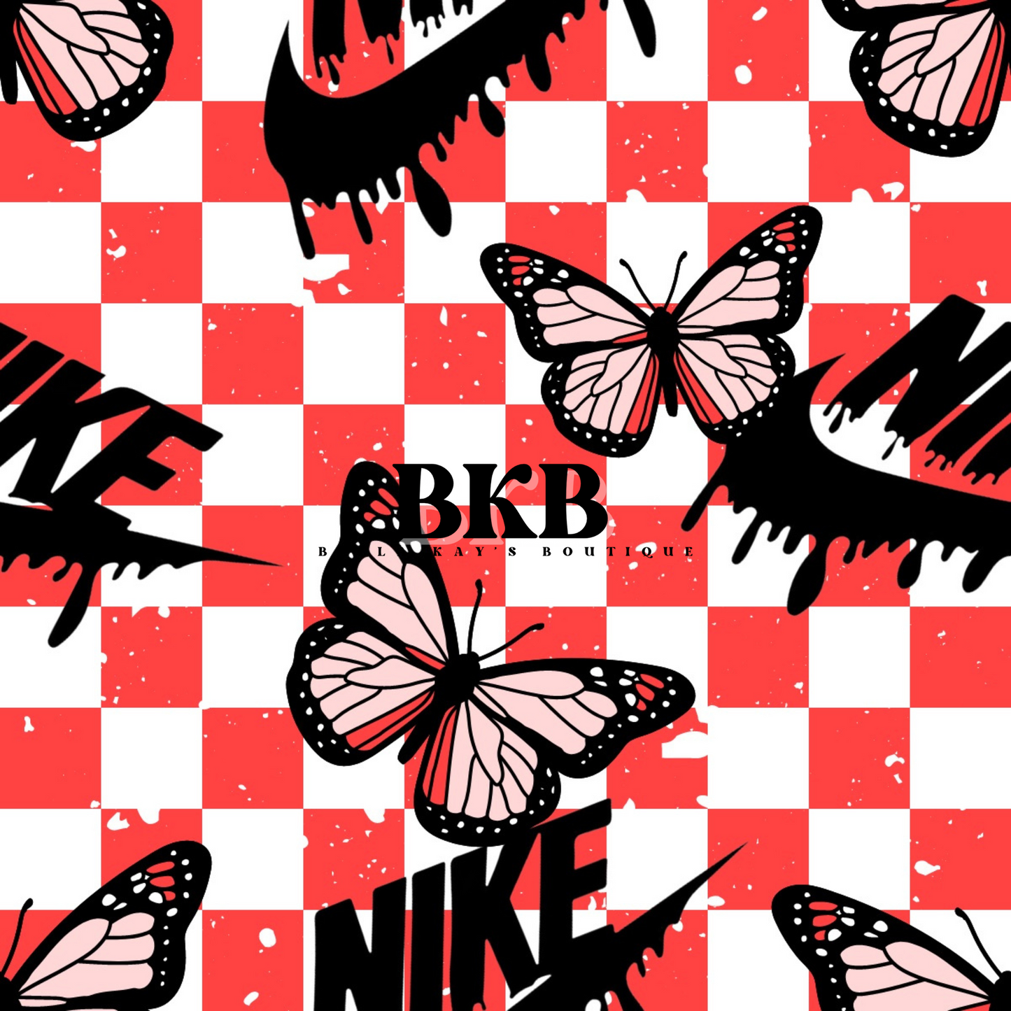 Red checkered butterfly drip NLS