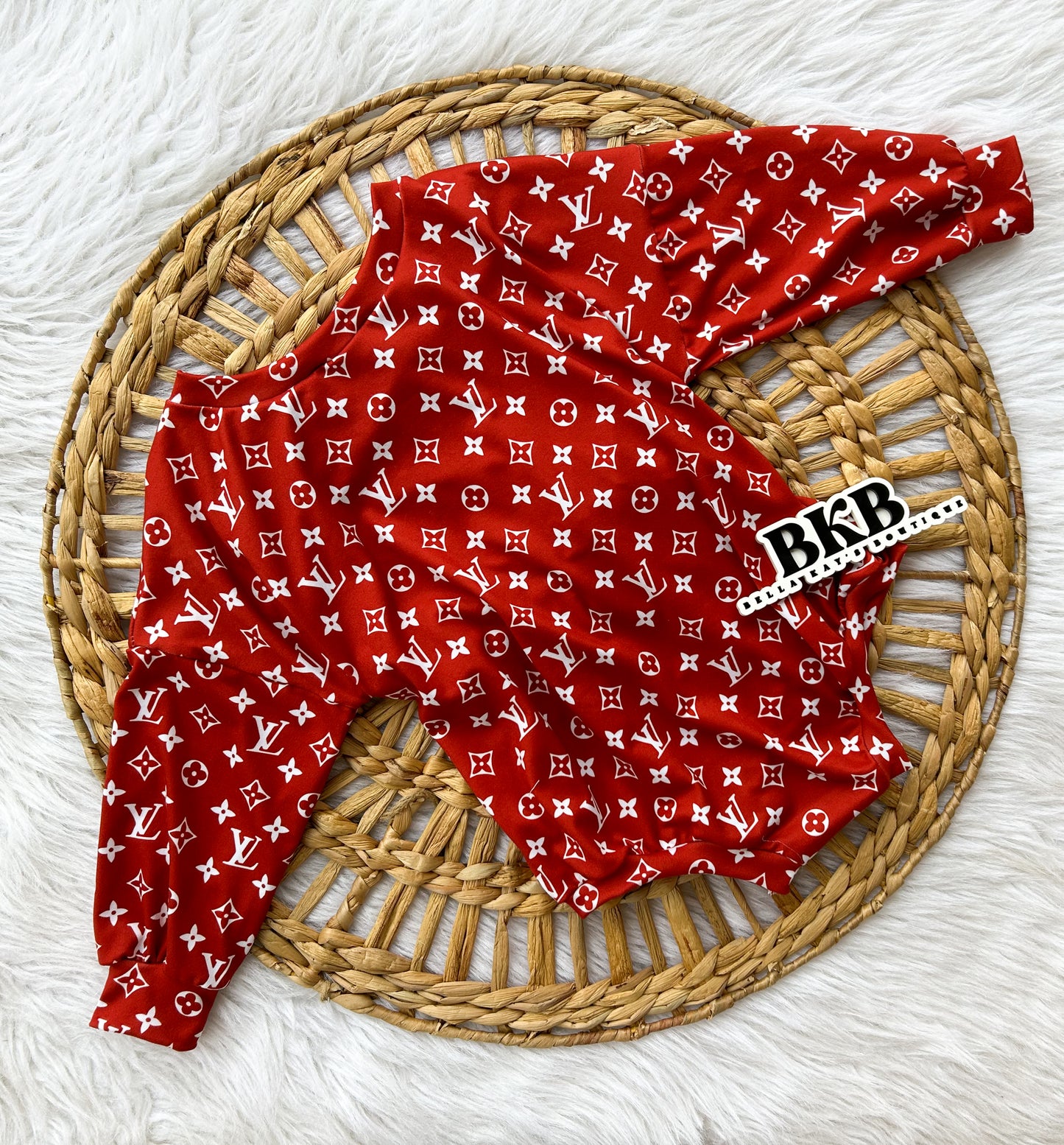 Red & Whitelv long sleeve romper