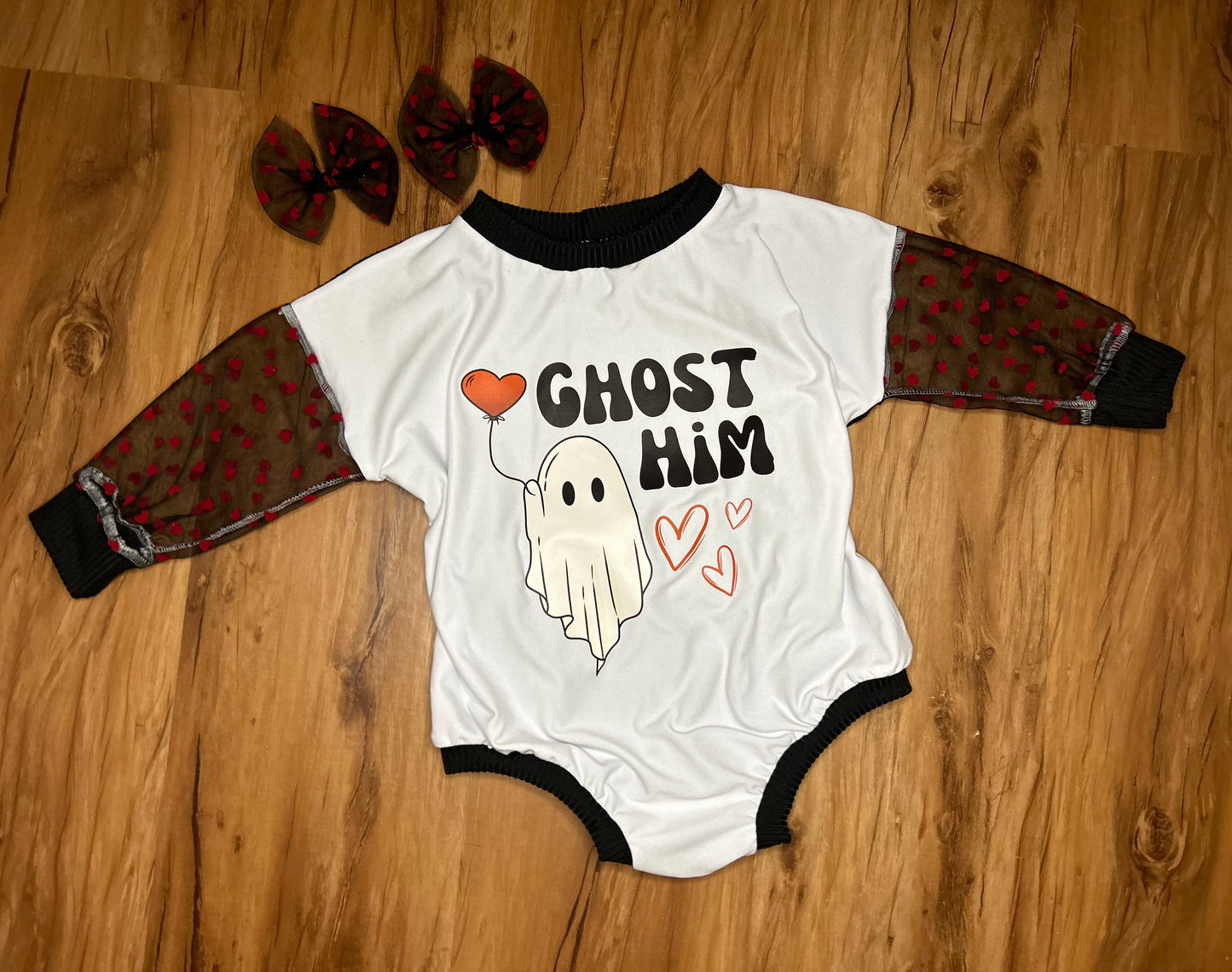 Ghost him black mesh long sleeve romper