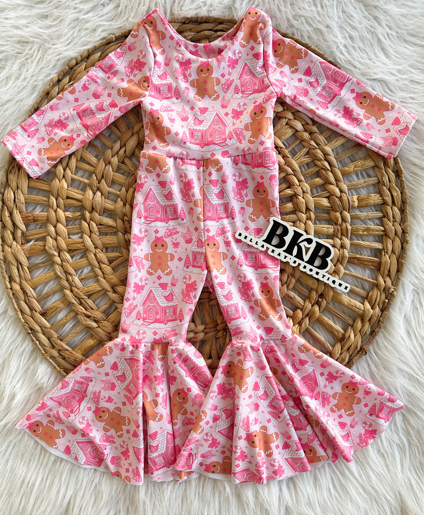 Pink Christmaslv bell romper