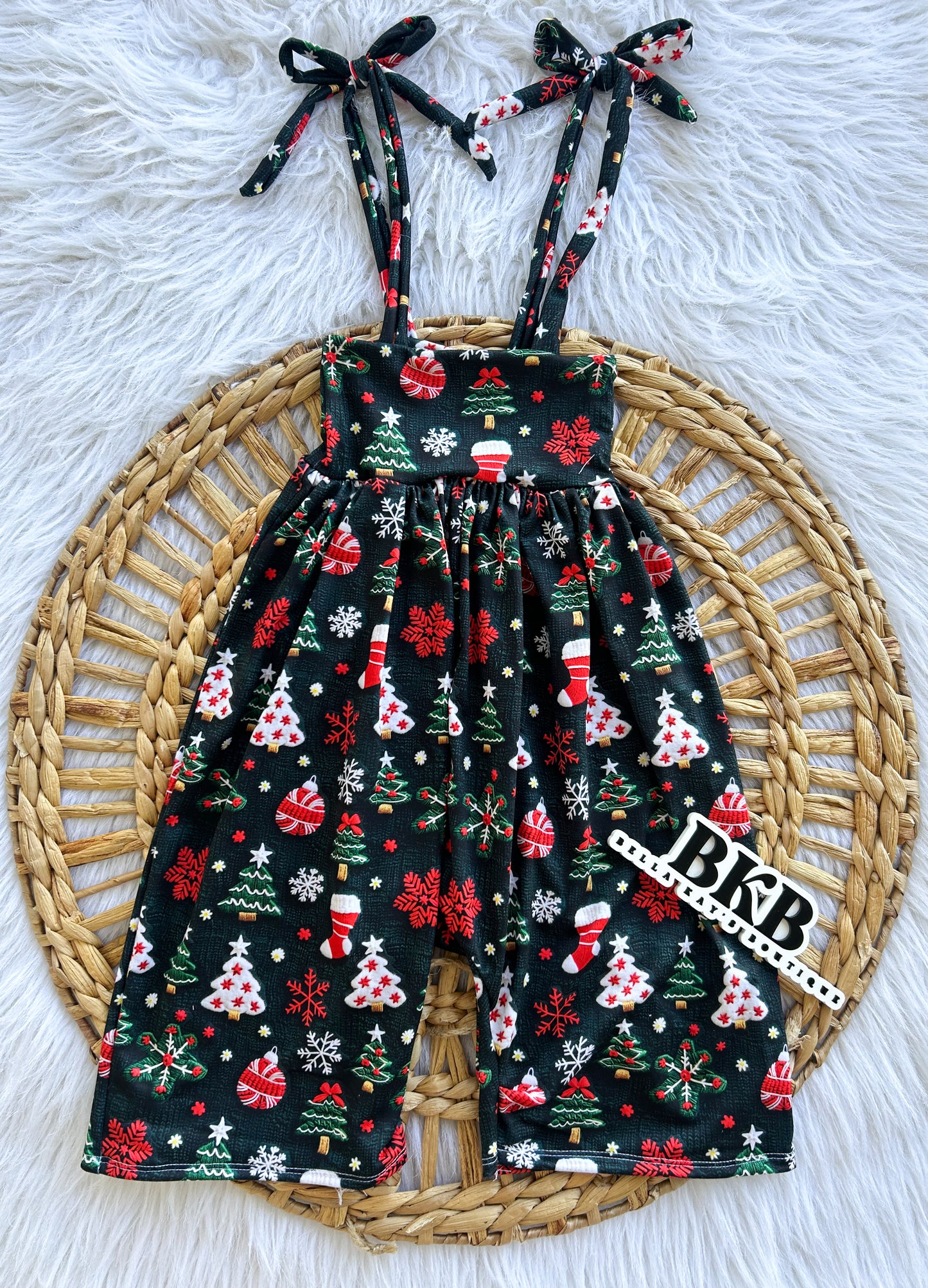 3d Christmas flora romper
