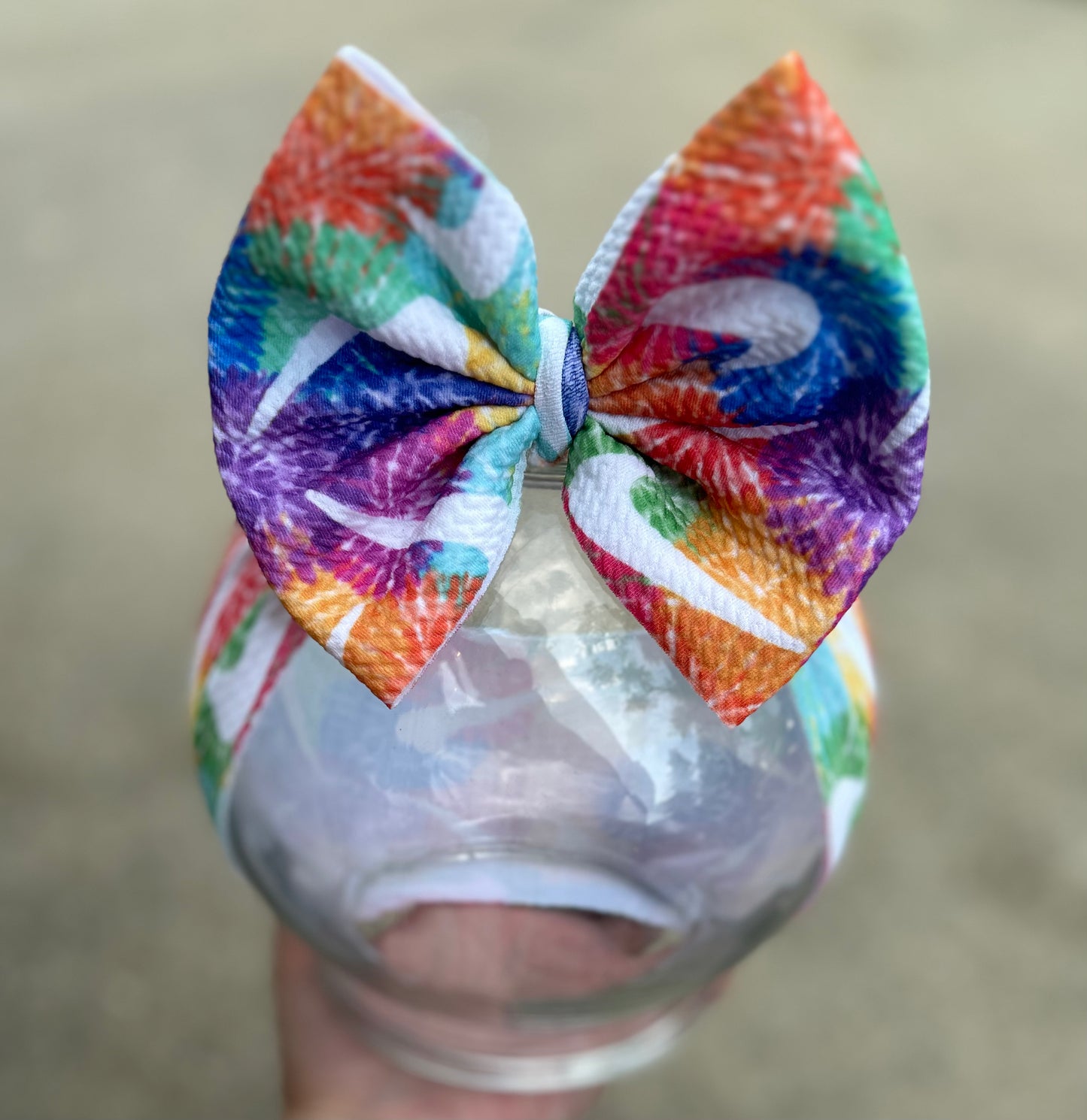 Tye dye swoosh inspired bows