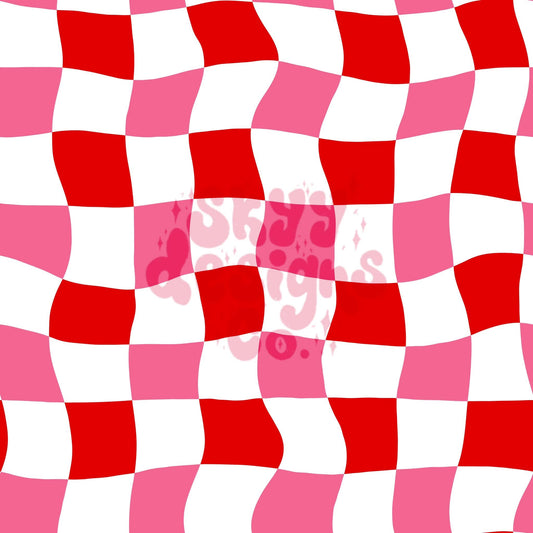 Vday groovy checkered