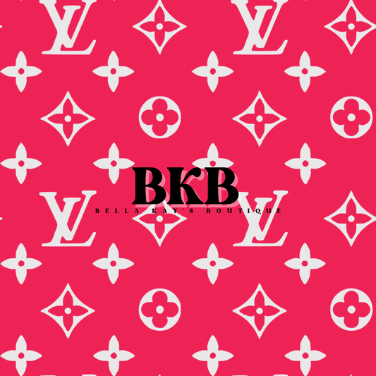 Hot pink & white lvinspired one shoulder romper