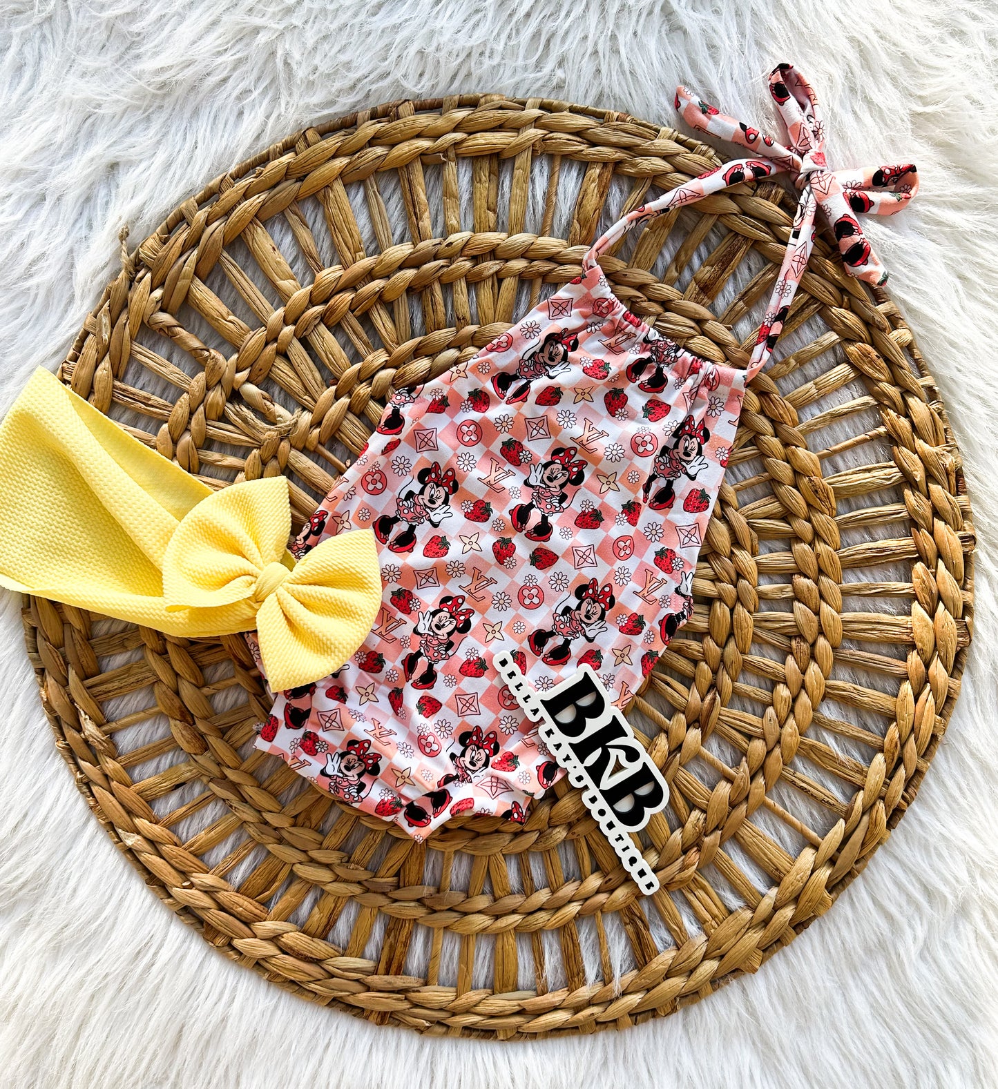 Minnielv ombre checkered  Halter Romper