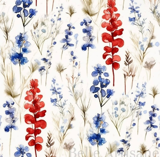 White w Floral Fourth of July