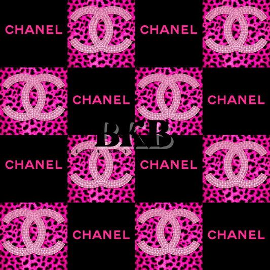 Pink checkered cheetachanel T-shirt & shorties