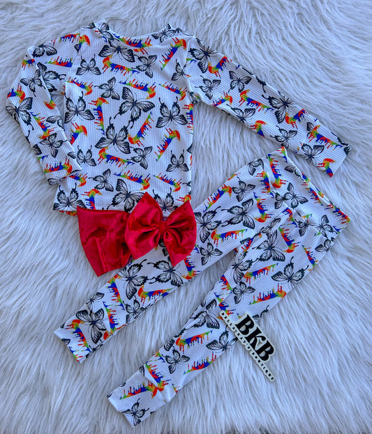 Rainbow nikedrip ribbed lounge set