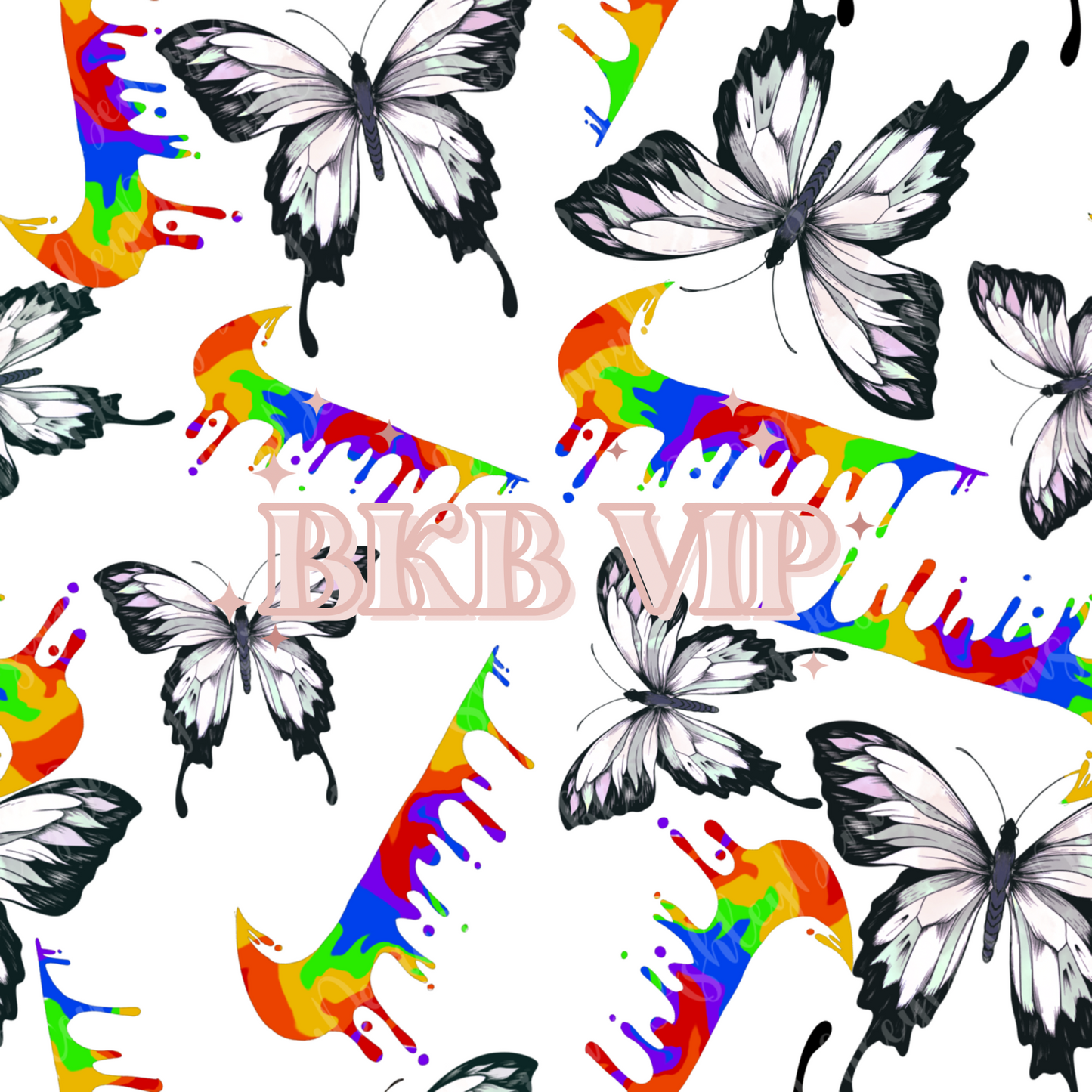 Rainbow butterfly drip swoosh NLS