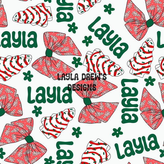 Adult CUSTOM NAME Christmas bows