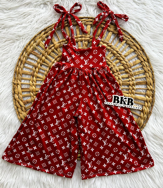 Red & whitelv flora romper VDPO