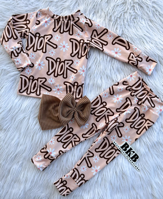 Brown flowerDior lounge set