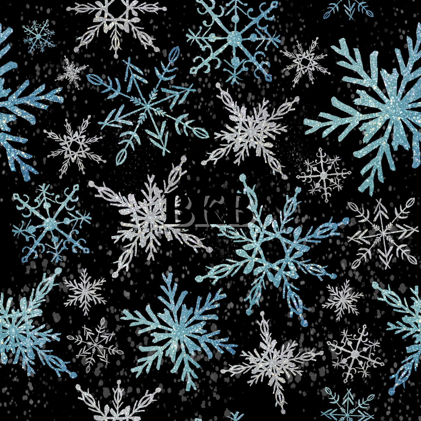 Blue & black snow flakes Christmas Long sleeve romper