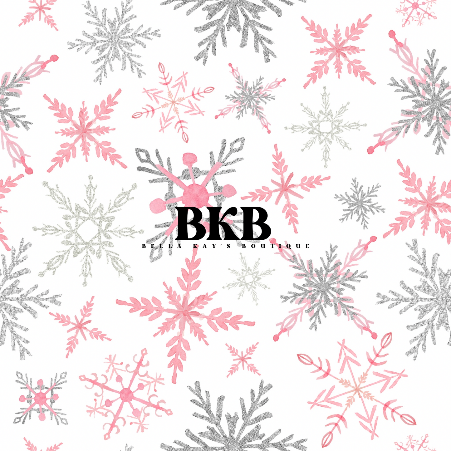 Pink & sliver snow flake Christmas