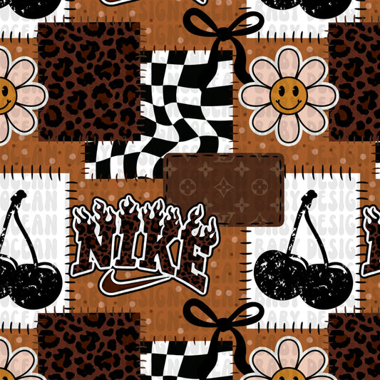 Lvnike brown flower patchwork