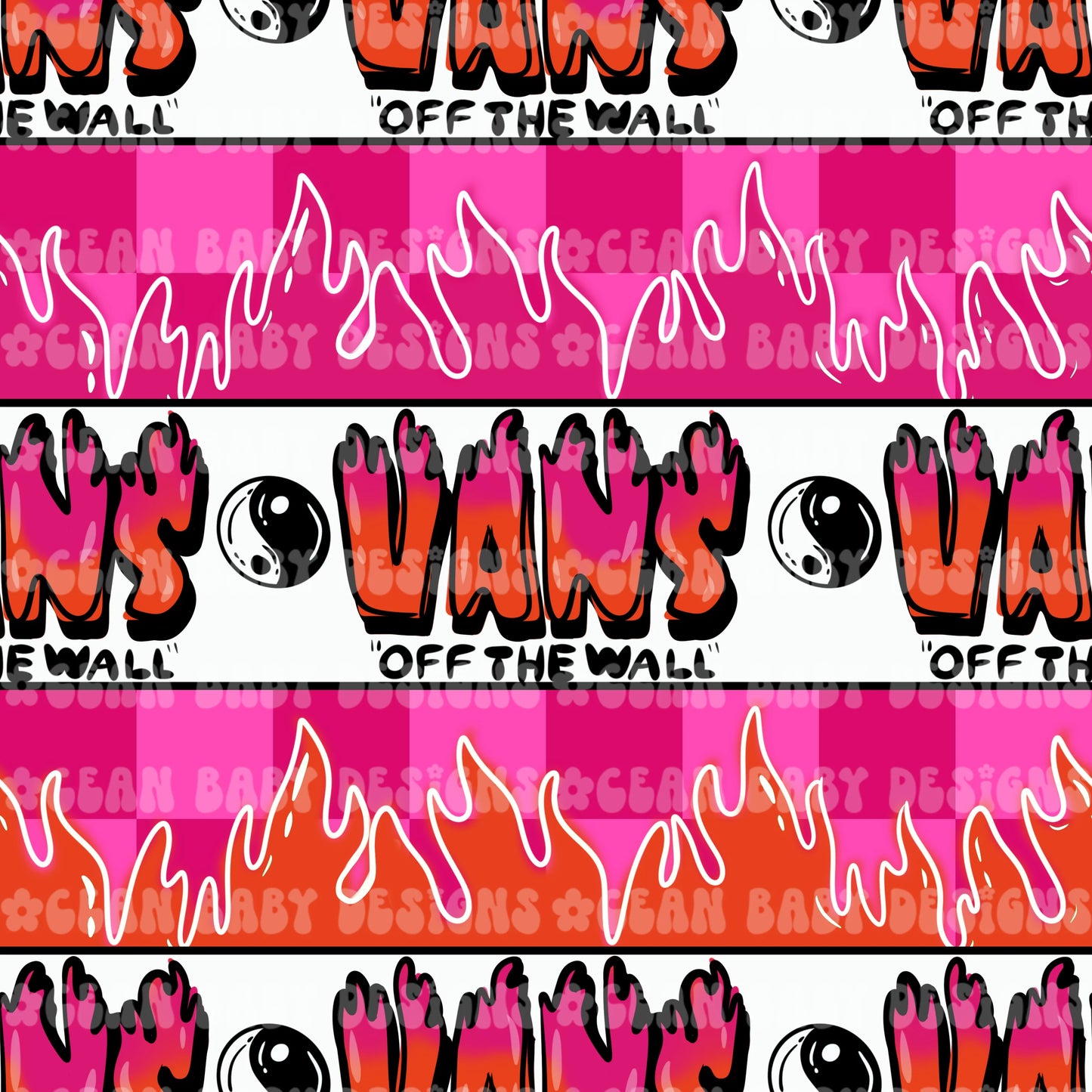 Pink & orange vansflames