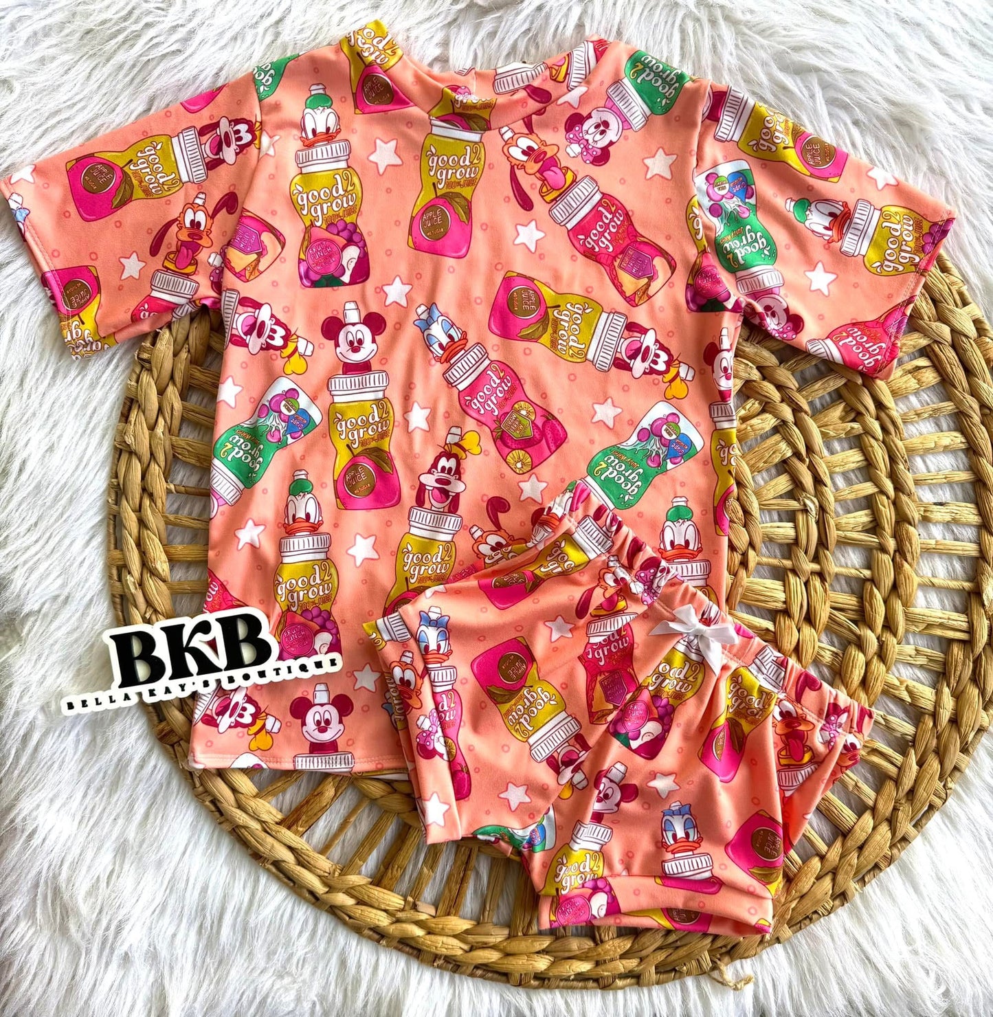 Pink juice tshirt & shortie set