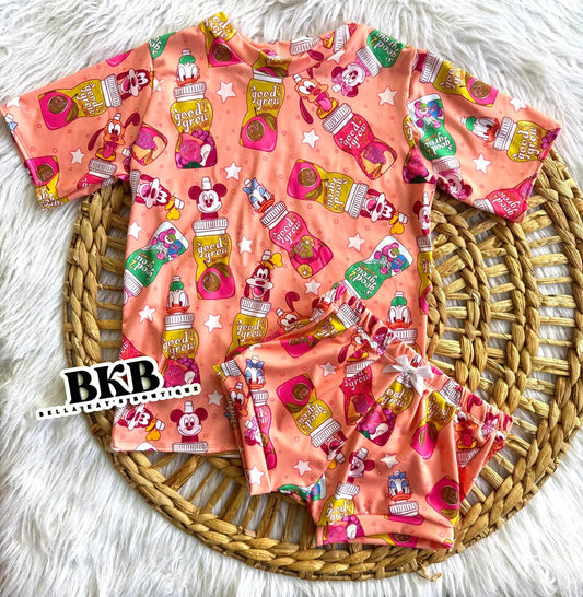 Pink juice tshirt & shortie set