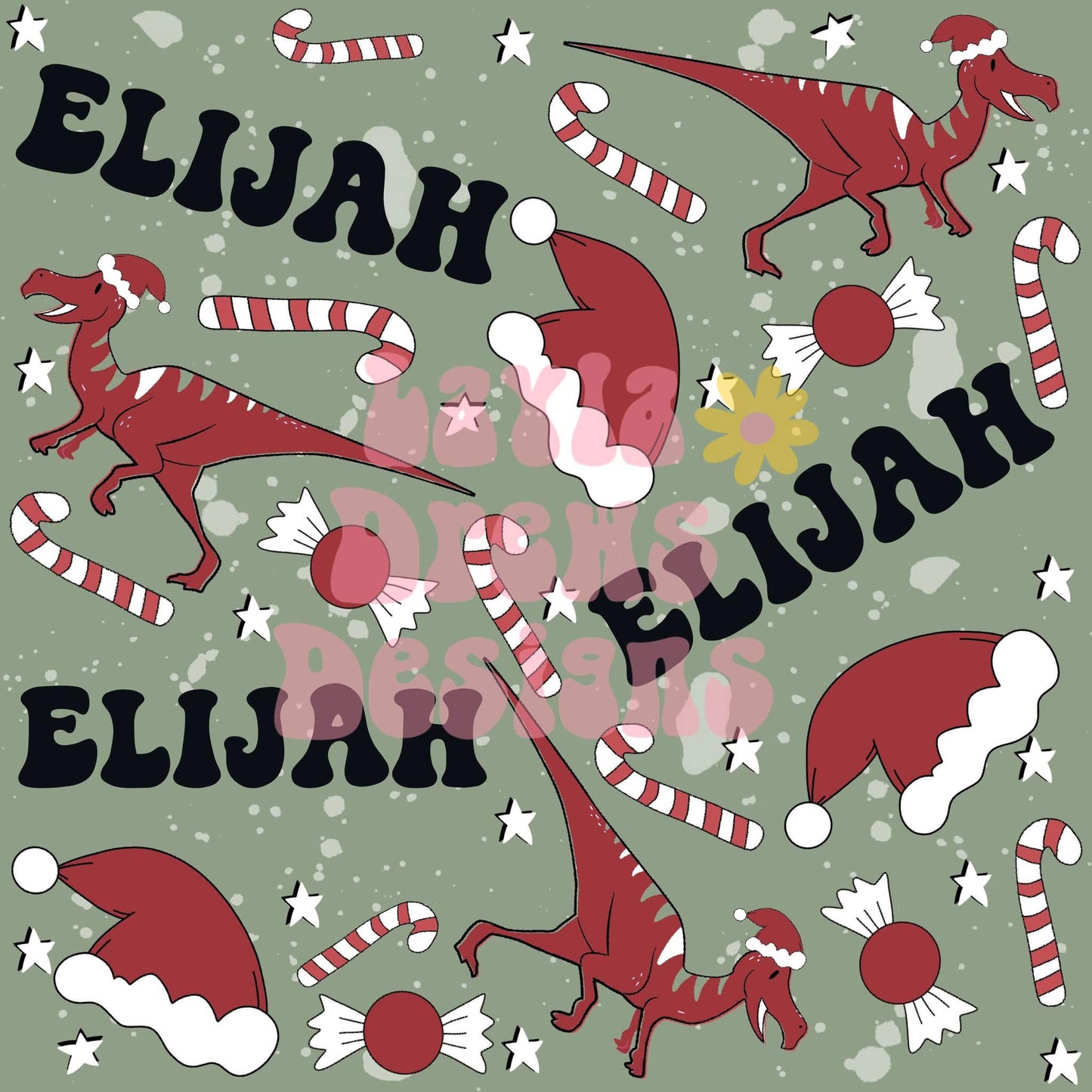 CUSTOM NAME CHRISTMAS Dino Christmas